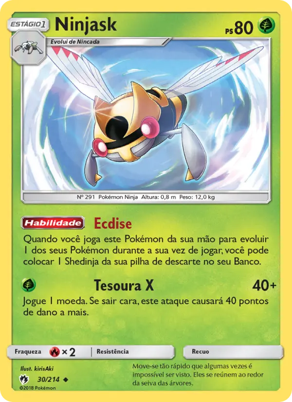 Ninjask #30 — Trovões Perdidos (Reverse Holo)