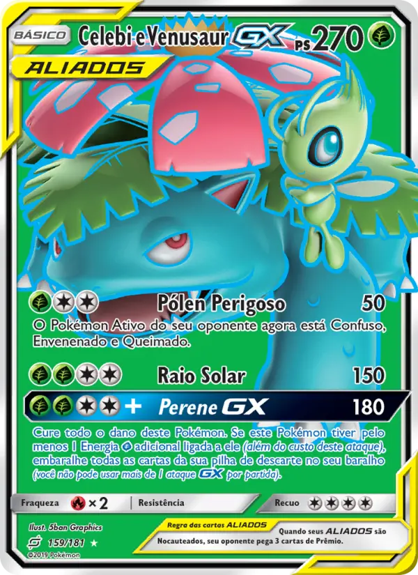 Celebi e Venusaur GX #159 — União de Aliados