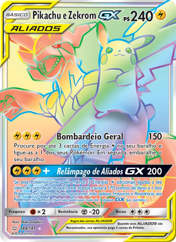 Pikachu e Zekrom GX #184 — União de Aliados