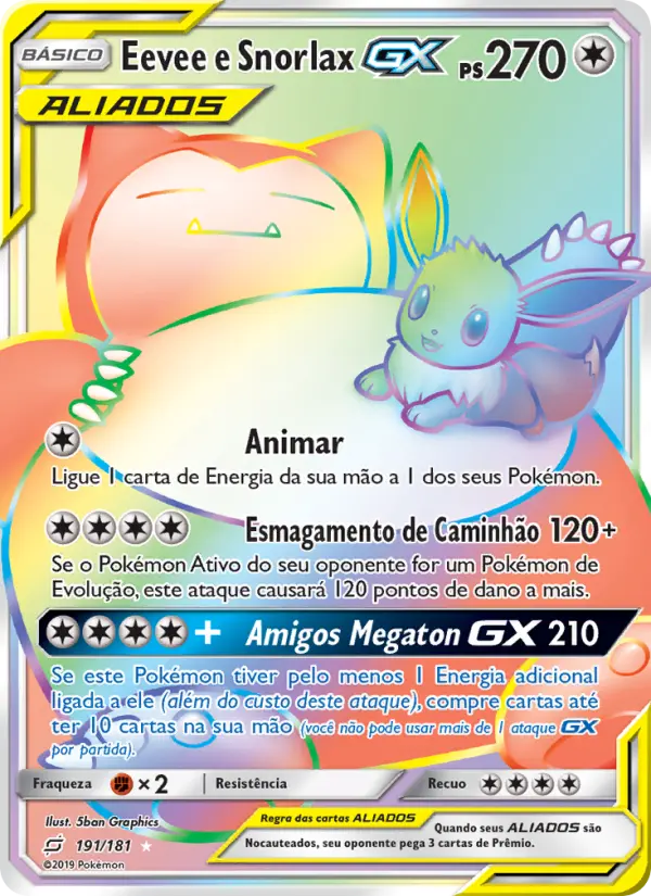 Eevee e Snorlax GX #191 — União de Aliados