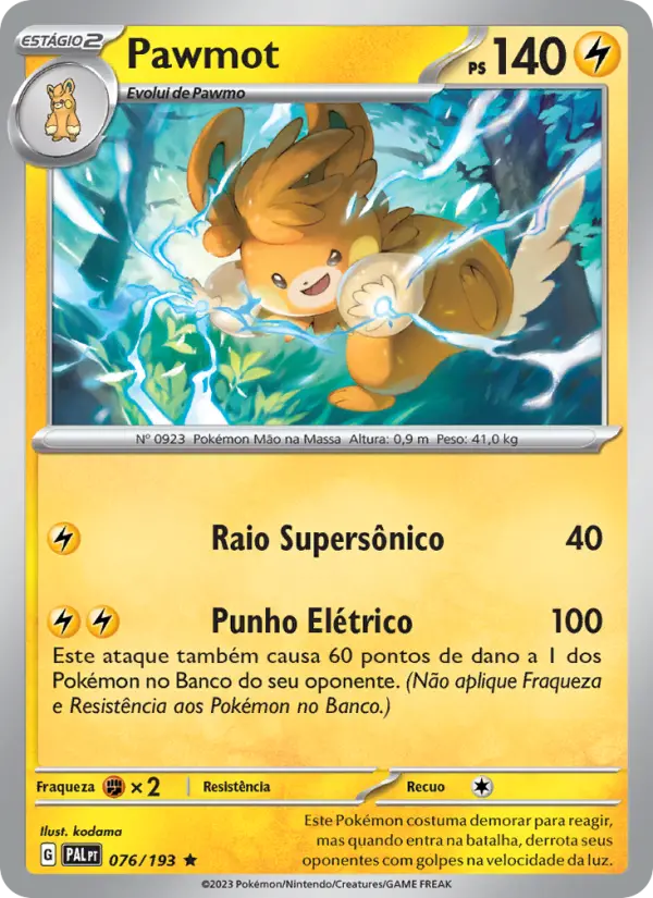 Pawmot #076 — Evoluções em Paldea