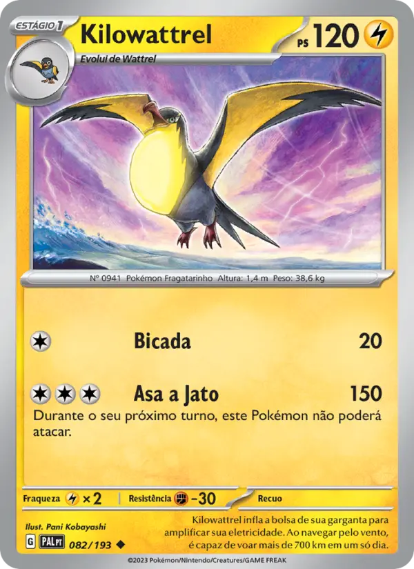 Kilowattrel #082 — Evoluções em Paldea (Reverse Holo)