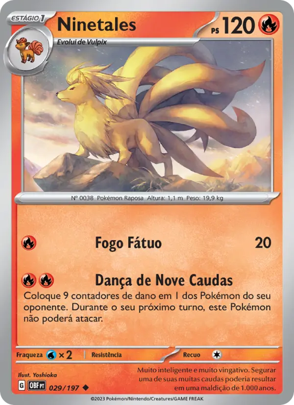Ninetales #029 — Obsidiana em Chamas (Reverse Holo)