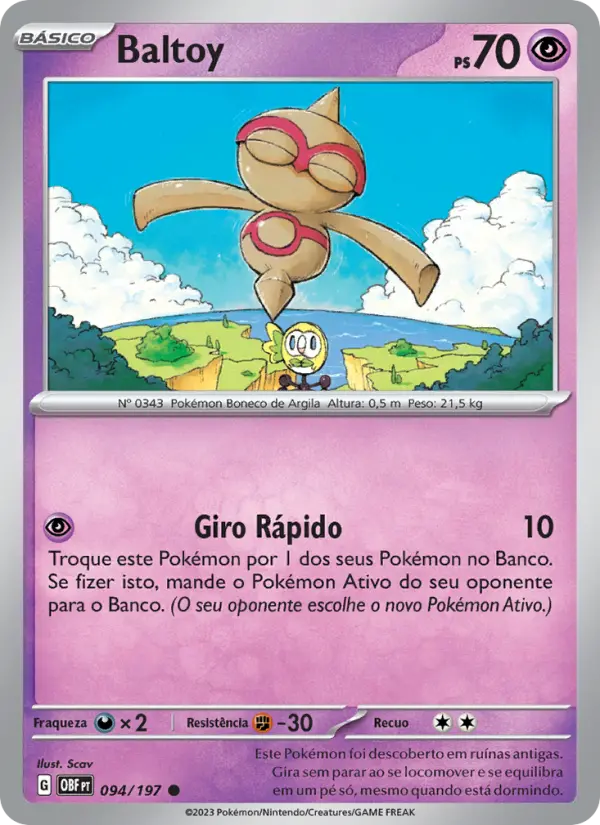 Baltoy #094 — Obsidiana em Chamas (Reverse Holo)