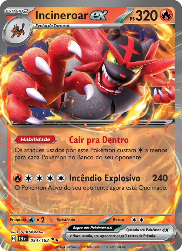 Incineroar ex #034 — Forças Temporais