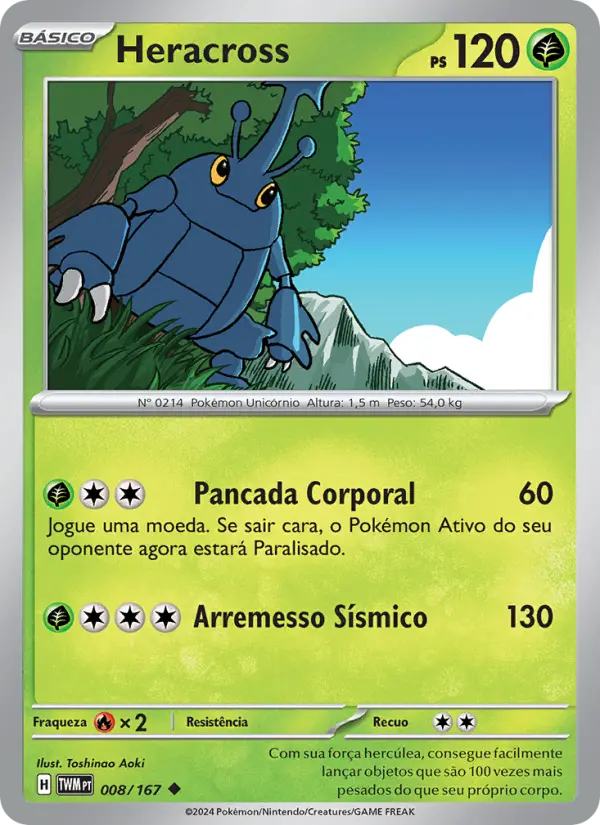 Heracross #008 — Máscaras do Crepúsculo (Reverse Holo)