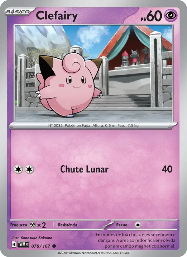 Clefairy #078 — Máscaras do Crepúsculo (Reverse Holo)