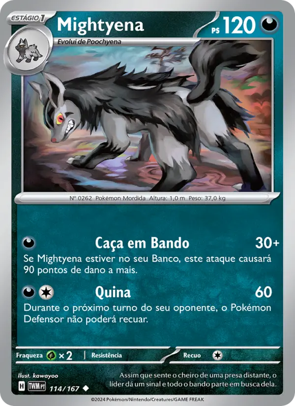 Mightyena #114 — Máscaras do Crepúsculo (Reverse Holo)
