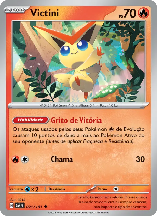 Victini #021 — Fagulhas Impetuosas (Reverse Holo)