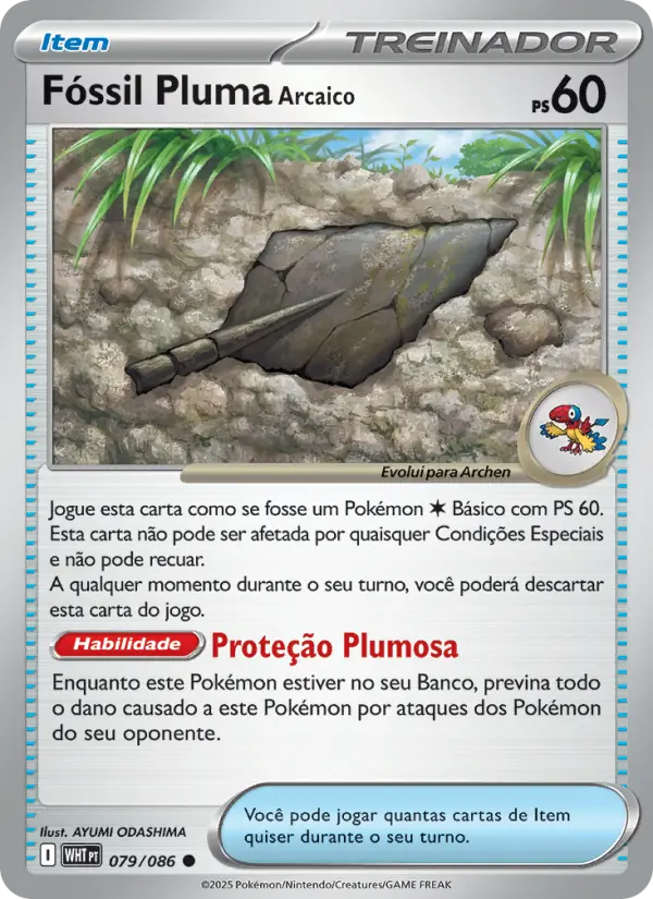 Fóssil Pluma Arcaico #079 — Fogo Branco