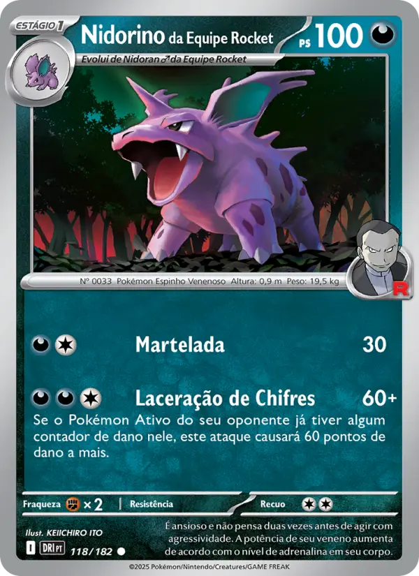 Nidorino da Equipe Rocket #118 — Rivais Predestinados