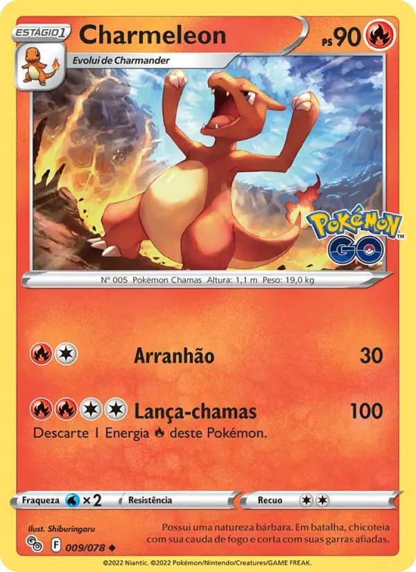 Charmeleon #009 — Pokémon GO (Reverse Holo)