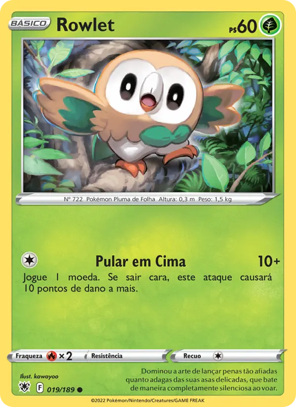 Rowlet #019 — Estrelas Radiantes (Reverse Holo)