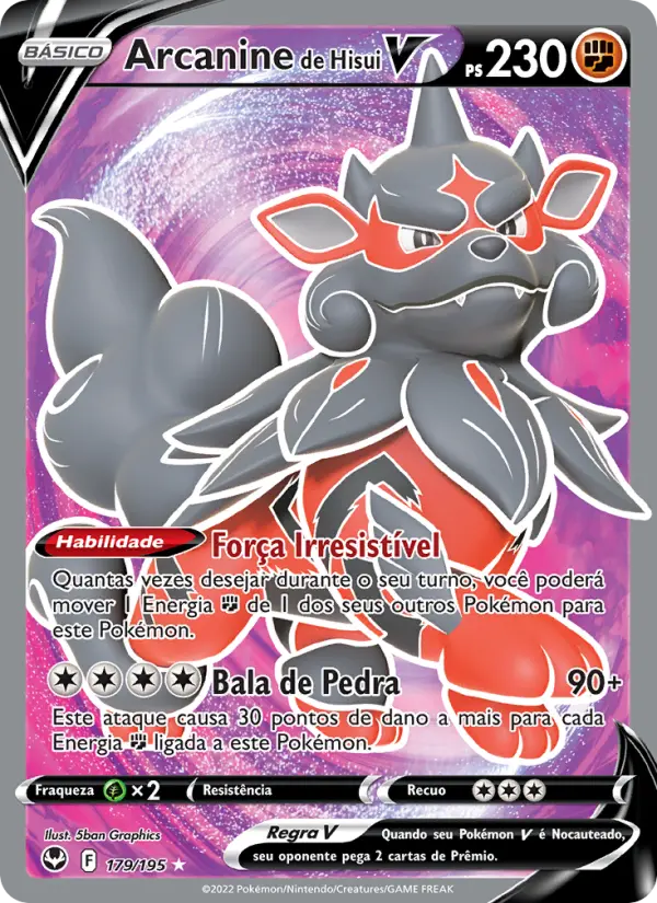 Arcanine de Hisui V #179 — Tempestade Prateada