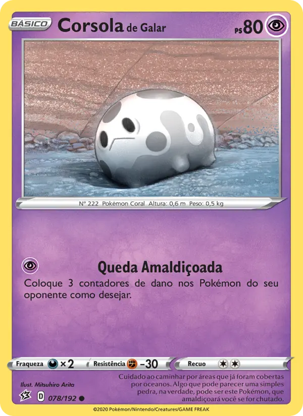 Corsola de Galar #78 — Rixa Rebelde (Reverse Holo)