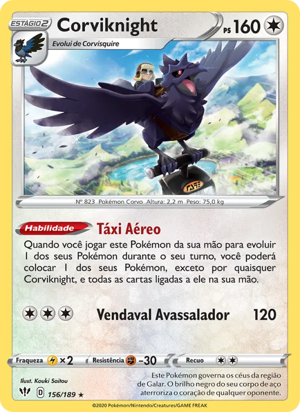 Corviknight #156 — Escuridão Incandescente