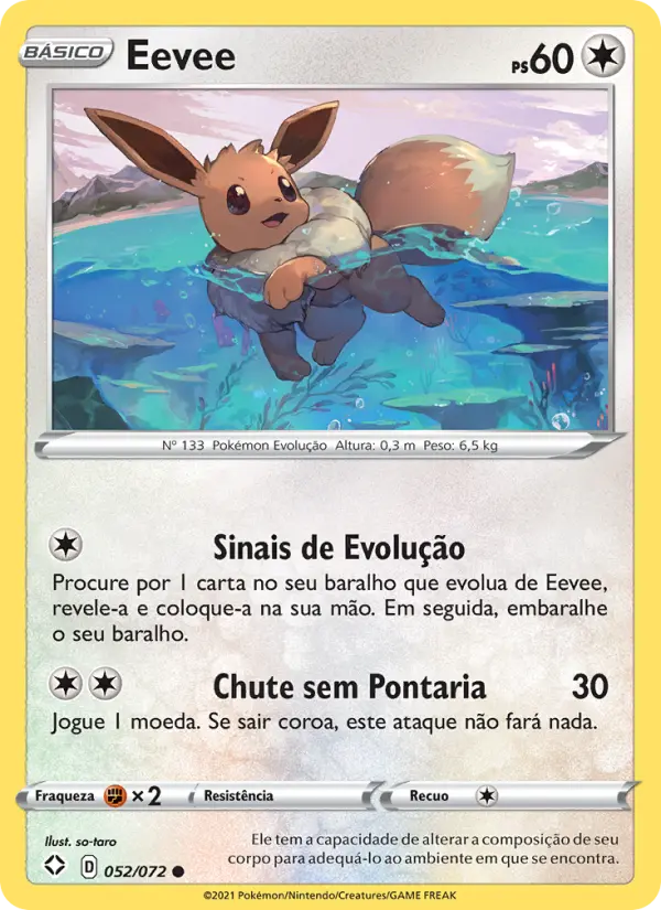 Eevee #52 — Destinos Brilhantes (Reverse Holo)