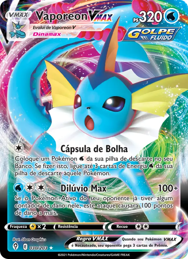 Vaporeon VMAX #030 — Céus em Evolução