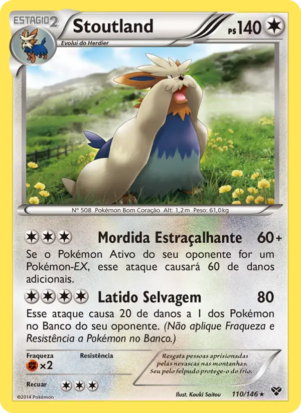Stoutland #110 — XY (Reverse Holo)
