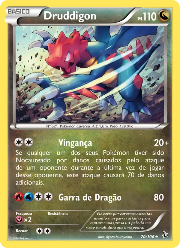 Druddigon #70 — Flash de Fogo (Reverse Holo)
