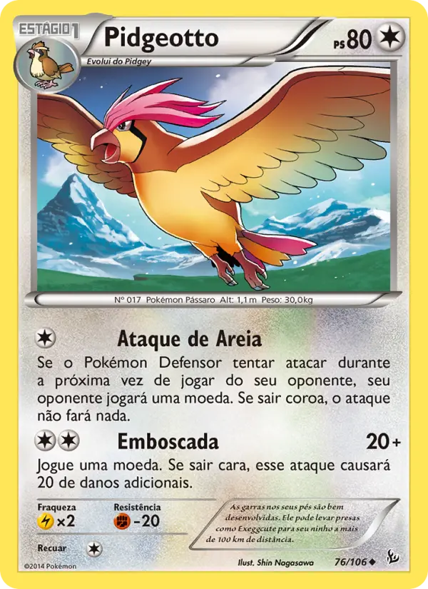 Pidgeotto #76 — Flash de Fogo