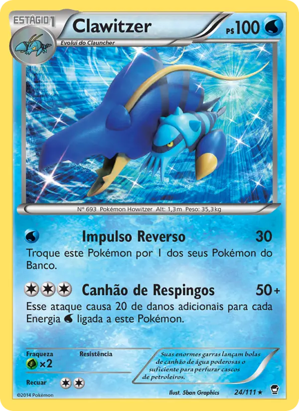 Clawitzer #24 — Punhos Furiosos (Reverse Holo)