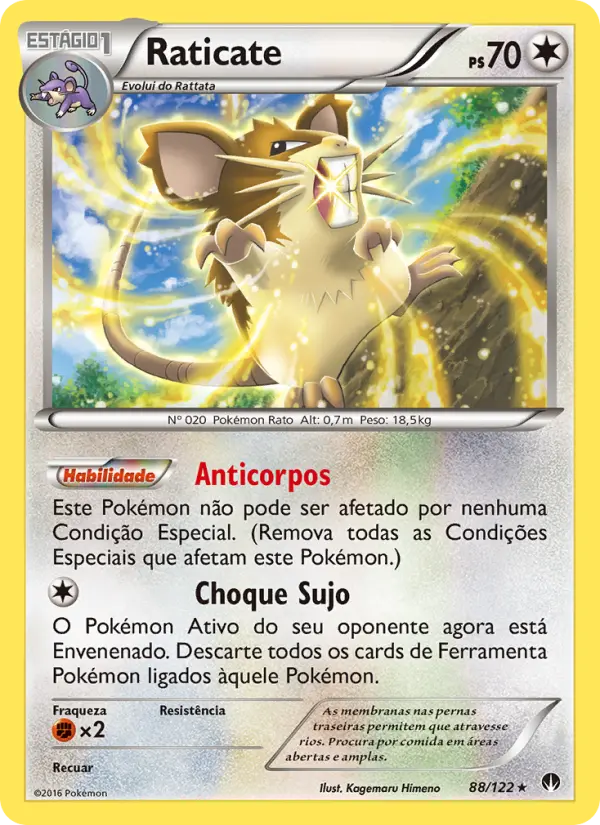 Raticate #88 — Turbo Colisão (Reverse Holo)