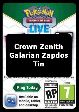 Live Code Card (Galarian Zapdos Tin) #null