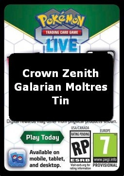 Live Code Card (Galarian Moltres Tin) #null