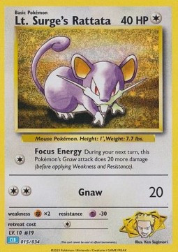 Lt. Surge's Rattata #015 — Pokémon Trading Card Game Classic: Blastoise & Suicune ex Deck