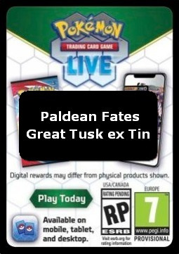 Live Code Card (Great Tusk ex Tin) #null
