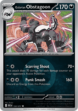 Galarian Obstagoon #132 — Ascended Heroes: Additionals