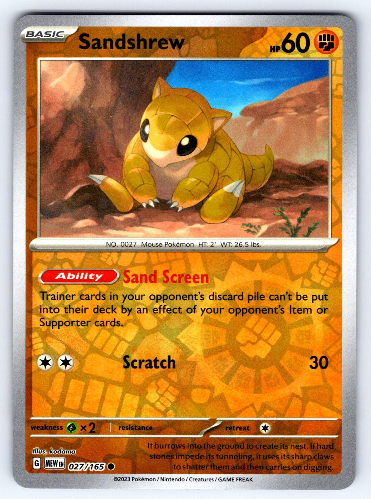 Sandshrew #027 — 151 (Reverse Holo)
