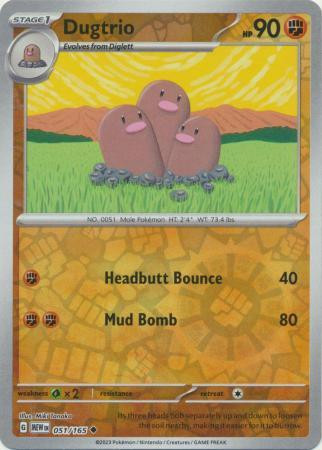 Dugtrio #051 — 151 (Reverse Holo)