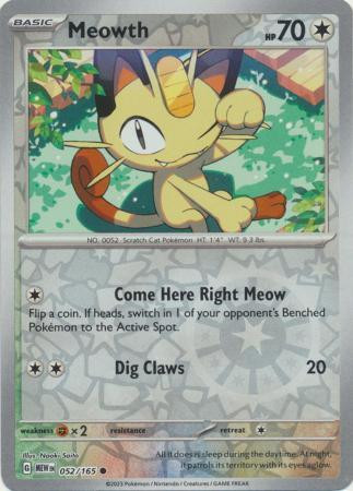 Meowth #052 — 151 (Reverse Holo)