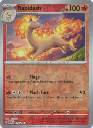 Rapidash #078 — 151 (Reverse Holo)
