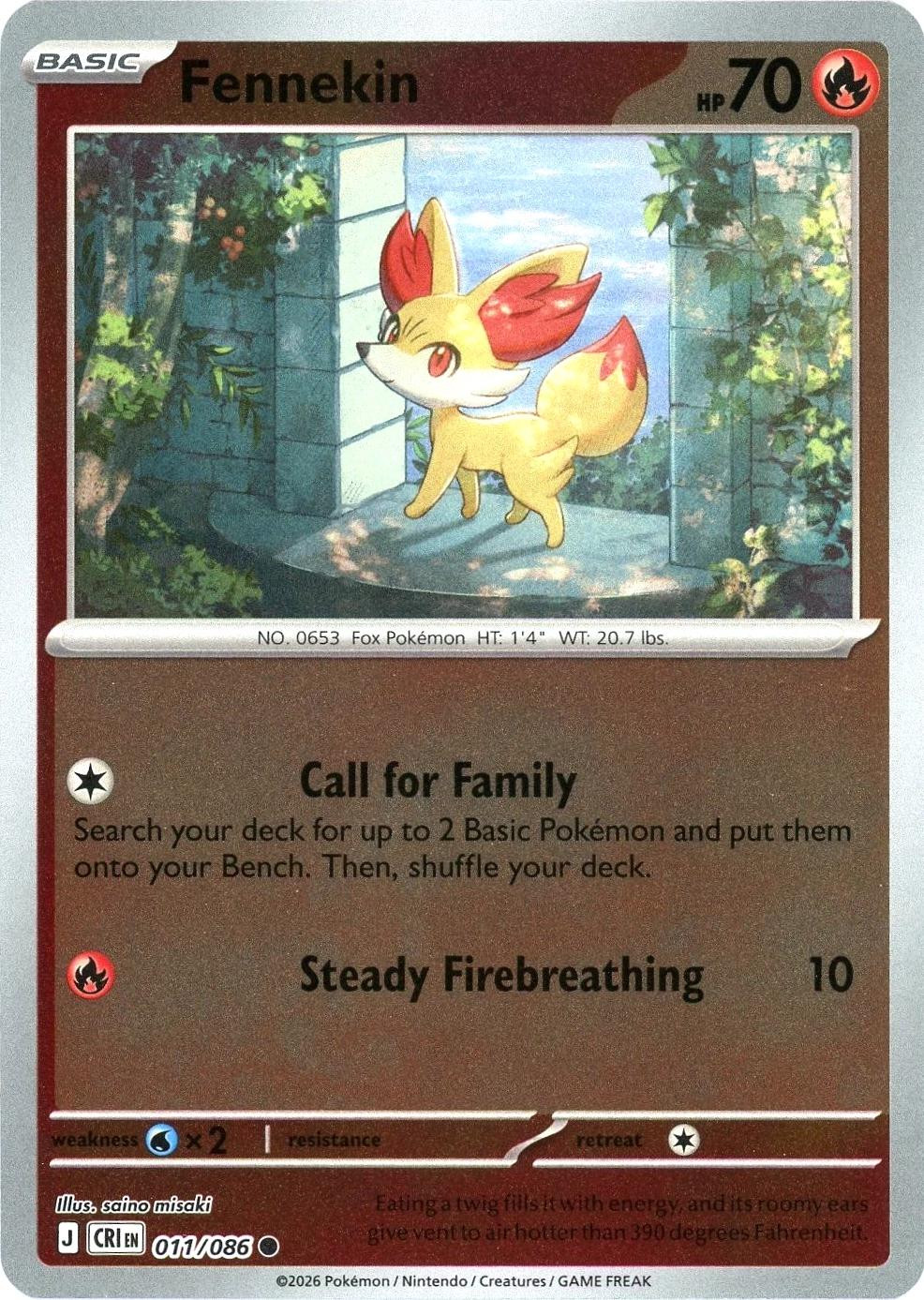 Fennekin #011 — Chaos Rising (Reverse Holo)
