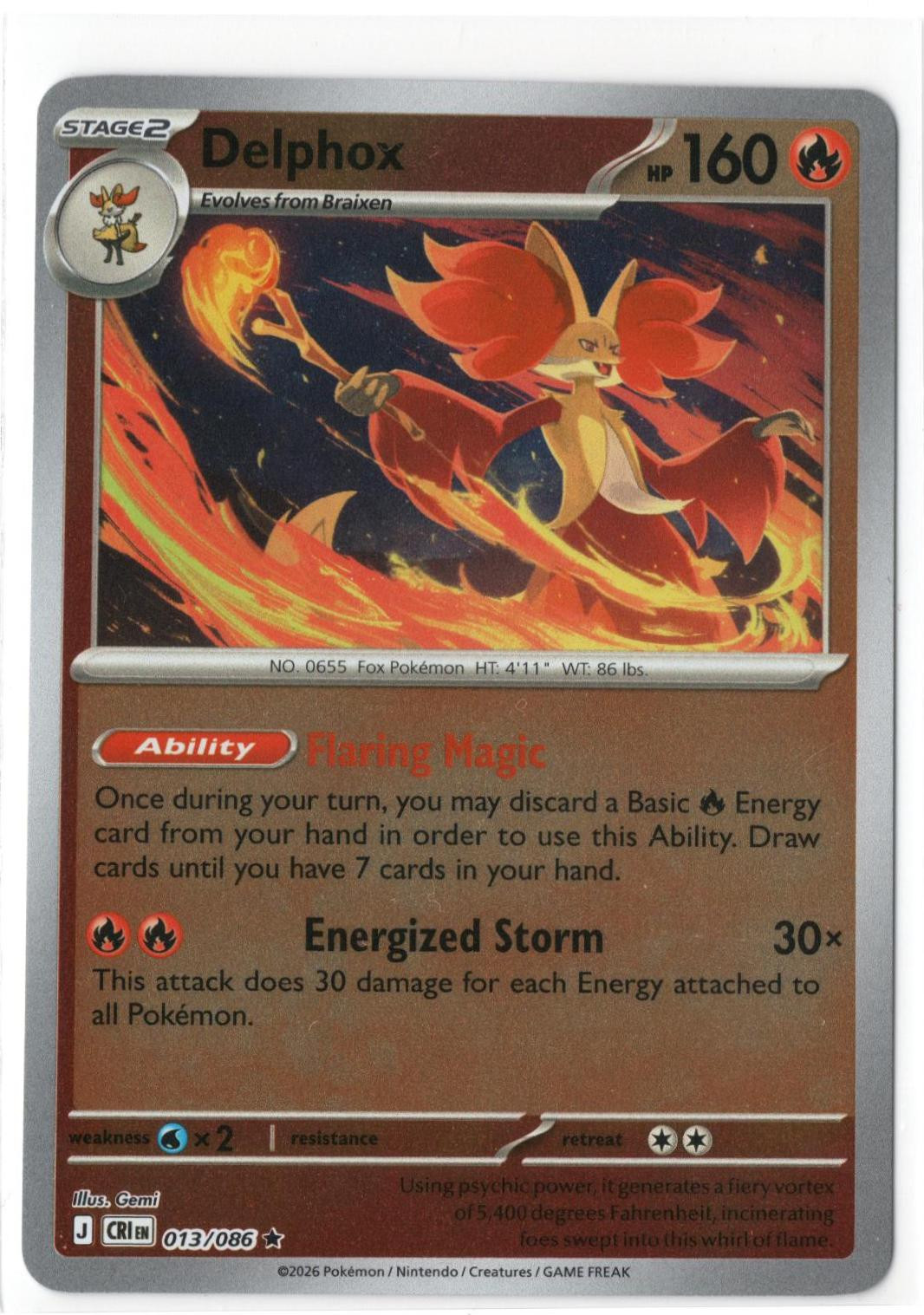 Delphox #013 — Chaos Rising (Reverse Holo)