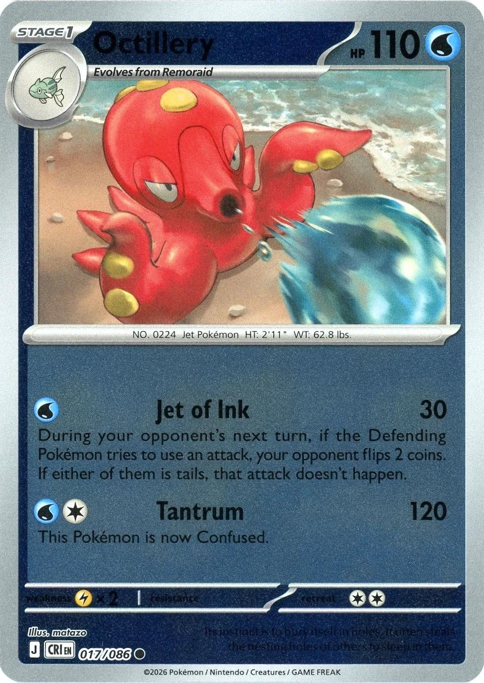 Octillery #017 — Chaos Rising (Reverse Holo)