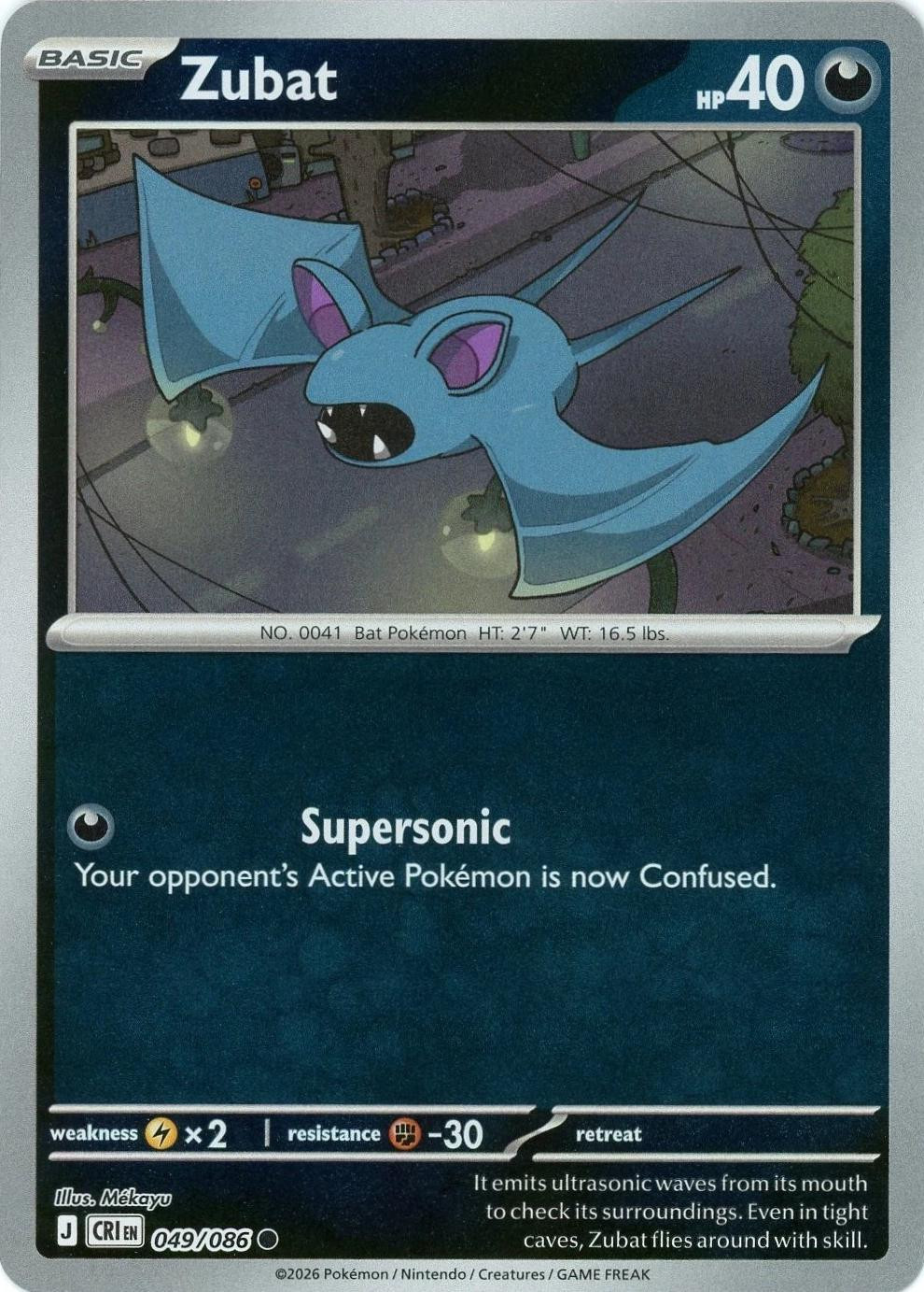 Zubat #049 — Chaos Rising (Reverse Holo)