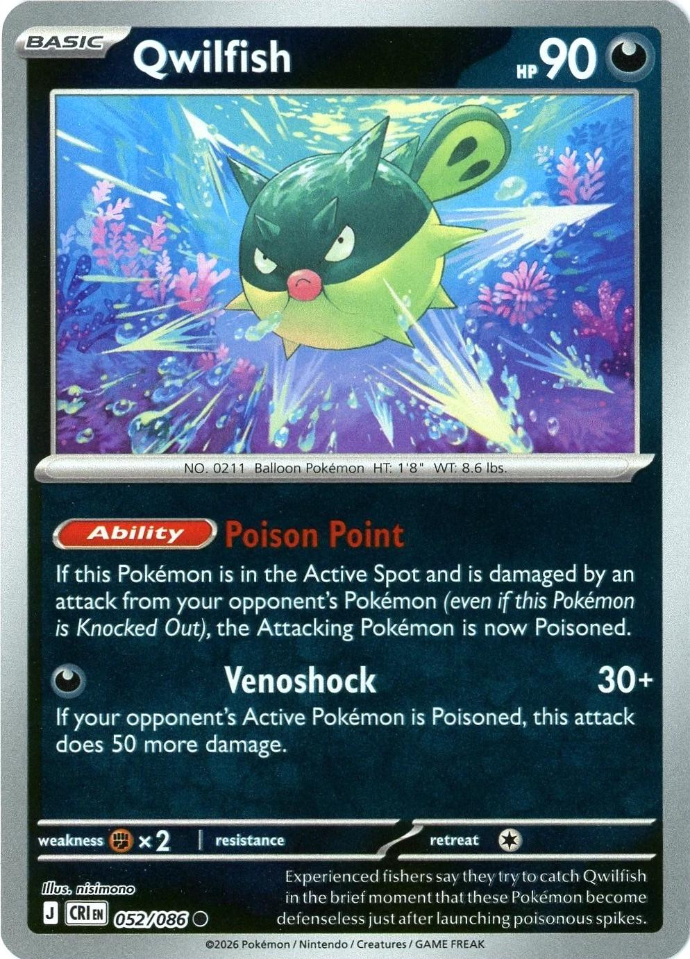Qwilfish #052 — Chaos Rising (Reverse Holo)