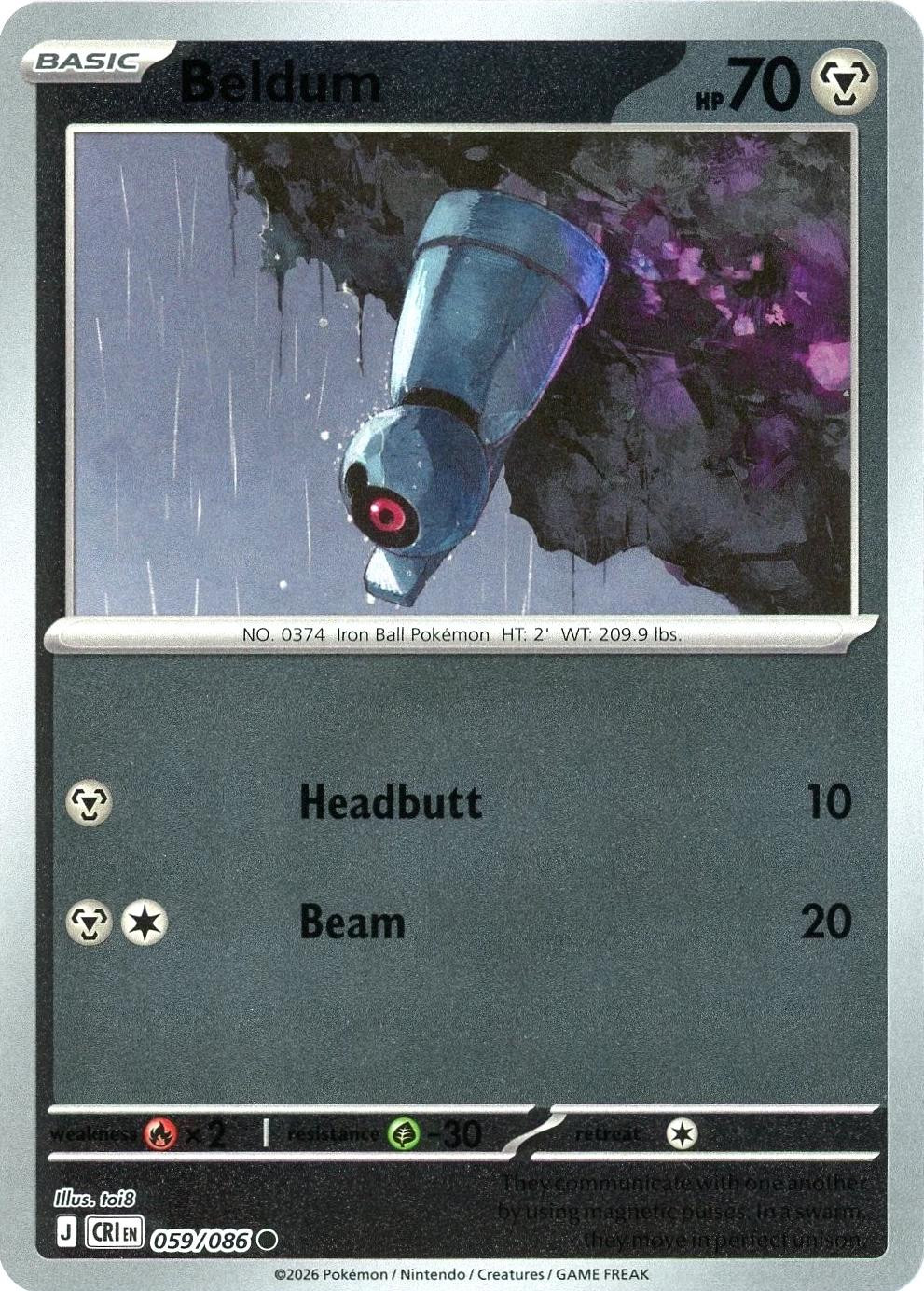 Beldum #059 — Chaos Rising (Reverse Holo)