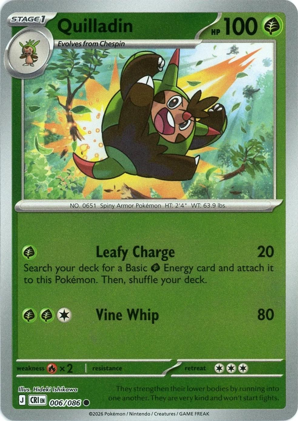 Quilladin #006 — Chaos Rising (Reverse Holo)