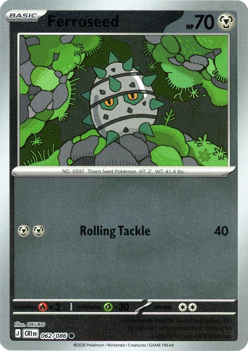 Ferroseed #062 — Chaos Rising (Reverse Holo)