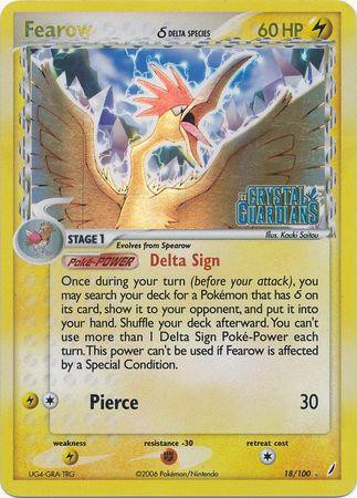 Fearow #18 — EX Crystal Guardians (Reverse Holo)