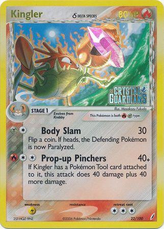 Kingler #22 — EX Crystal Guardians (Reverse Holo)