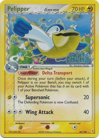 Pelipper #26 — EX Crystal Guardians (Reverse Holo)