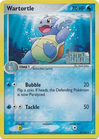 Wartortle #42 — EX Crystal Guardians (Reverse Holo)