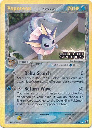 Vaporeon #18 — EX Delta Species (Reverse Holo)