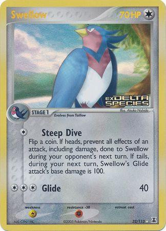 Swellow #32 — EX Delta Species (Reverse Holo)